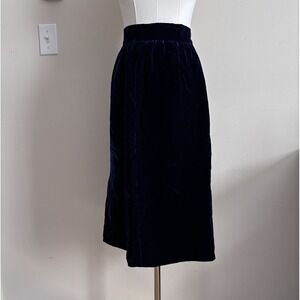Vintage Y2K Cobalt Blue Whimsigoth Velvet Skirt‎ Size 4 Small 80s 90s Boho